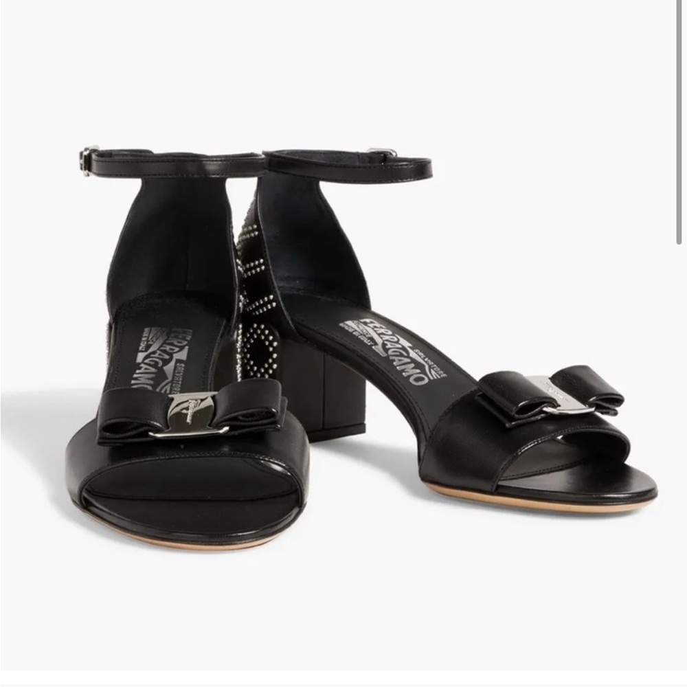 Salvatore Ferragamo Black Heels with Bow Accent